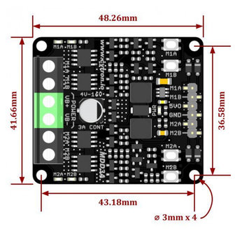 3Amp 4V-16V DC Motor Driver (2 Channels) MDD3A Cytron 