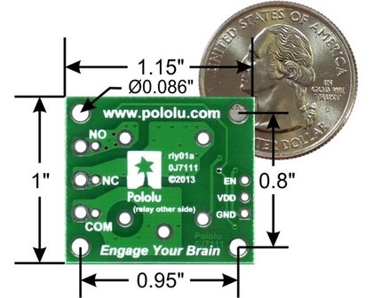 Basic SPDT Relay Carrier with 12VDC Relay (Assembled) Pololu 2482