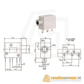 PJ215 PJ325 3.5MM Stereo Hoofdtelefoon Connector PCB