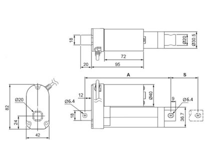 Glideforce LACT2-12V-05 Light-Duty Linear Actuator Pololu 2316