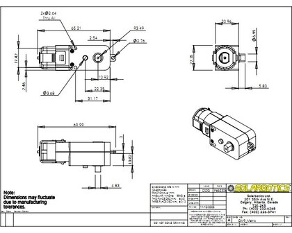 Solarbotics GM9 143:1 Gear Motor 90 deg. Output Pololu 188