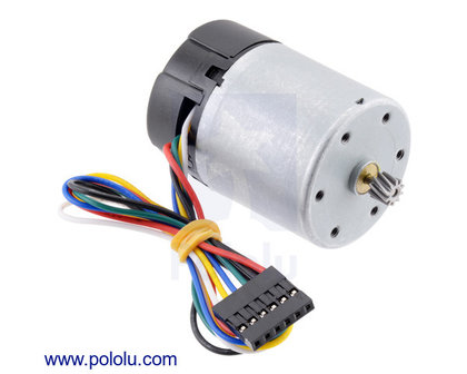 Motor with 64 CPR Encoder for 37D mm Metal Gearmotors (No Gearbox, Helical Pinion) Pololu 4750