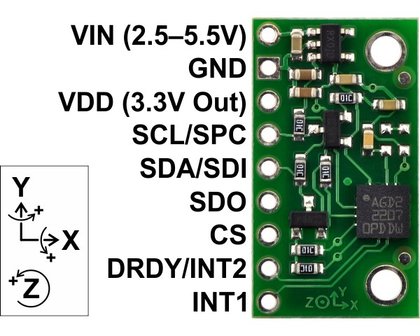 L3GD20 3-Axis Gyro Carrier with Voltage Regulator  Pololu 2125