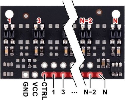 QTR-MD-05RC Reflectance Sensor Array: 5-Channel, 8mm Pitch, RC Output Pololu 4145