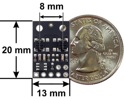 QTRX-MD-02RC Reflectance Sensor Array: 2-Channel, 8mm Pitch, RC Output, Low Current Pololu 4342