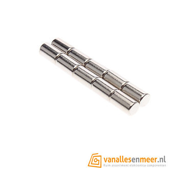 Schijfmagneet &Oslash; 10 mm, hoogte 10 mm  Neodymium 