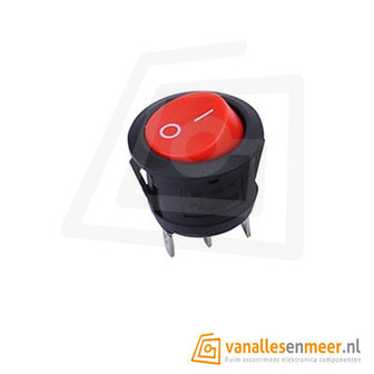 Schakelaar aan/aan rond rood 250V 3pin