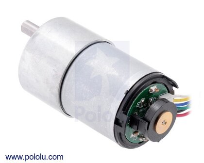 6.3:1 Metal Gearmotor 37Dx65L mm 24V with 64 CPR Encoder (Helical Pinion) Pololu 4698