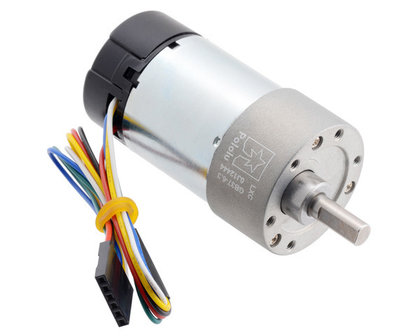 10:1 Metal Gearmotor 37Dx65L mm 24V with 64 CPR Encoder (Helical Pinion) Pololu 4699