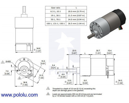 100:1 Metal Gearmotor 37Dx73L mm 24V with 64 CPR Encoder (Helical Pinion) Pololu 4695