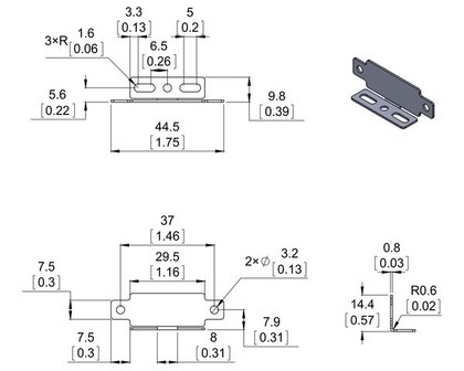 Bracket Pair for Sharp GP2Y0A02, GP2Y0A21, and GP2Y0A41  Pololu 2678