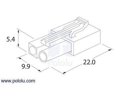 Mini Tamiya Plug with 10cm Leads, Female  Pololu 2178