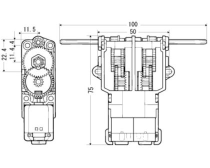 Tamiya 70097 Twin-Motor Gearbox Kit Pololu 61