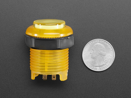 Arcade Button with LED - 30mm Translucent Yellow  Adafruit 3488