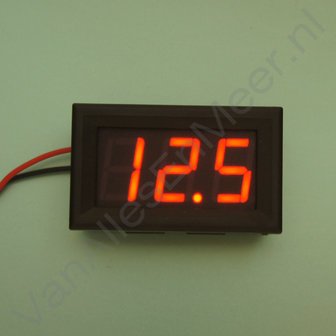 Digitale voltmeter met display 3,2-30,0V Rood