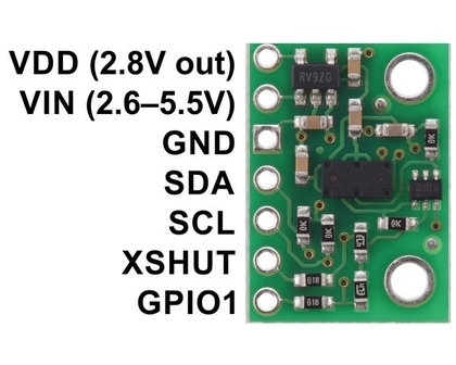 VL53L3CX Time-of-Flight Multi-Target Distance Sensor Carrier with Voltage Regulator, 300cm Max Pololu 3416