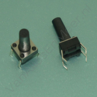 6x6x12mm Drukknop microswitch 4 pins