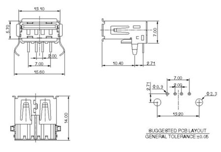 female USB socket