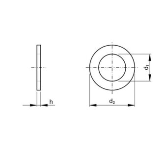 Vlakke sluitring m6