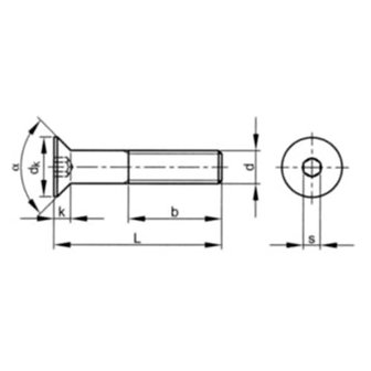 Verzonken schroef met binnenzeskant M6x16