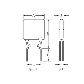 Zelfherstellende zekering PPTC Polyfuse - 900mA - Through hole