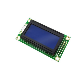 LCD Display 0802  pixels wit op blauw