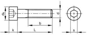 M6 Inbusbout - 6 x 20mm - klasse 8.8 - gegalvaniseerd - metrisch - DIN 912  