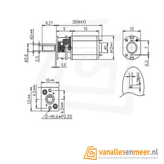 Micro Metal Gearmotor 15 RPM DC 6V 