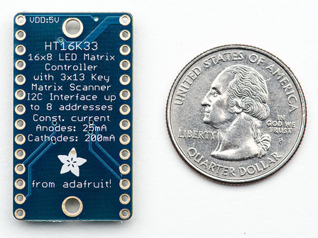 LED Matrix Driver 16x8 Backpack -HT16K33 Breakout  van Adafruit 1427