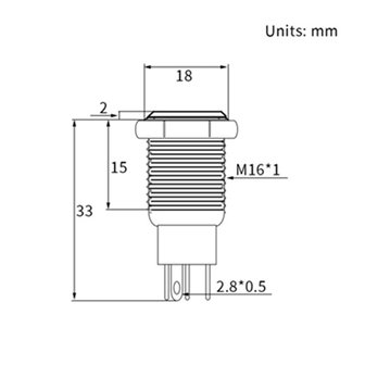 12V Power LED druk schakelaar 16mm angel eye Self-reset