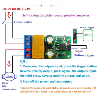 DR55B01 DC6-24V 2A Flip-Flop Klink Motor Omkeerbare Controller Zelfsluitende Bistable Reverse Polariteit Relais Module 