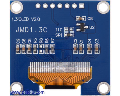 Graphical OLED Display: 128x64, 1.3&quot;, White, SPI Pololu 3760