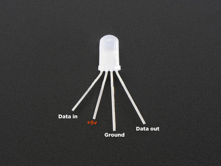 NeoPixel LED RGB diffuus 5mm through-hole WS2811 van Adafruit 1938