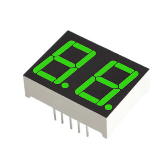 7 Segment 2 digits LED display Groen CC 0.56 Inch