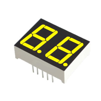 7 Segment 2 digits LED display Geel CC 0.56 inch