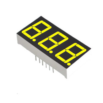 7 Segment 3 digits LED display Geel CC 0.56 Inch