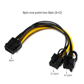 GPU 8Pin to 2*8Pin (6+2) Pcie video card VGA Hub Power kabel