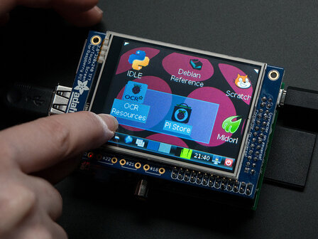 PiTFT - 320x240 2,8 inch TFT + Touchscreen voor Raspberry Pi van Adafruit 1601