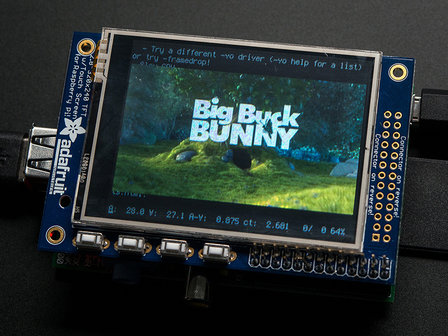 PiTFT - 320x240 2,8 inch TFT + Touchscreen voor Raspberry Pi van Adafruit 1601