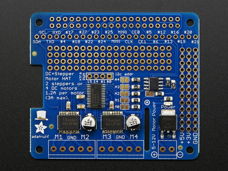 DC &amp; Stepper Motor HAT voor Raspberry Pi van Adafruit 2348