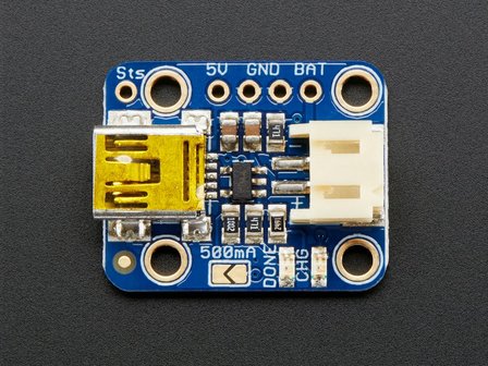 Mini Lipo w/Mini-B USB Jack - USB LiIon/LiPoly charger - v1 Adafruit 1905