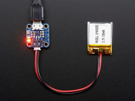 Micro-Lipo Charger for LiPo/LiIon Batt w/MicroUSB Jack - v1 Adafruit 1904