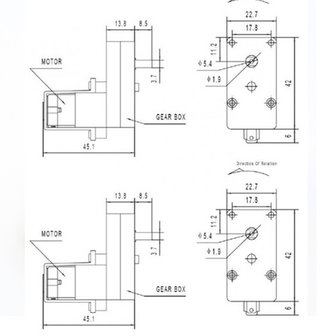 L Vorm Enkel-as Robot Slimme Auto DC motor DIY 3-6V