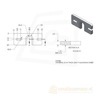 Hotend mound plate aluminum V5 E3D