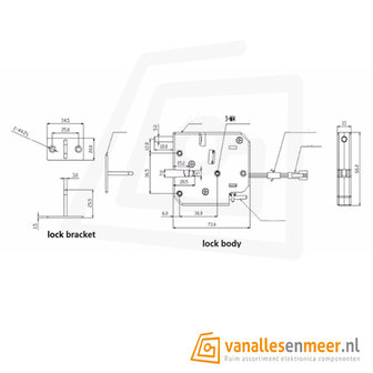 Elektrisch slot 12v met sluitindicatie 