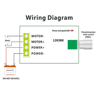 3A 1203BK PWM DC Motor Speed Controller Regulator