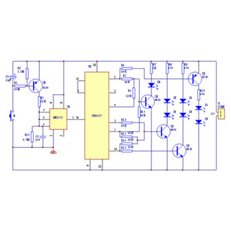 Elektronische dobbelstenen 5mm rode led  ne555 cd4017 elektronische zelfbouw kit DIY