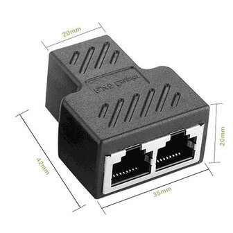 Internet Kabel Splitter - 1 naar 2 - Netwerk Adapter - Ethernet Kabel Connector