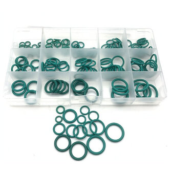 Afdichtingsringen set, Rubber O-ringen Hoge temperaturen 15 verschillende maten assortiment kit 150 stuks