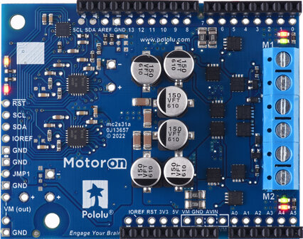 Motoron M2S18v18 Dual High-Power Motor Controller Shield for Arduino (Connectors Soldered) Pololu 5036